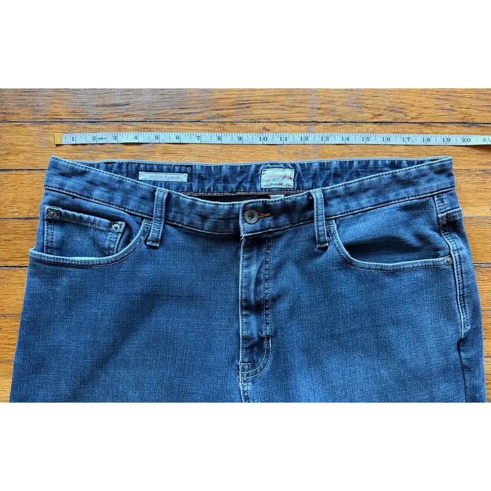 WEATHERPROOF VINTAGE 'Vintage Regular' Distressed Fleece Lined Jeans Mens sz 38